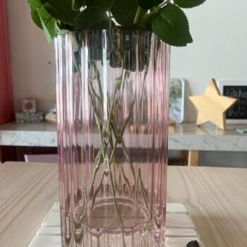Ribbed Pink Vase