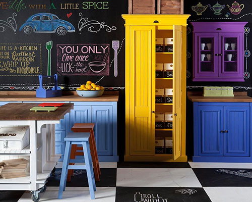Colourful Milestone kitchen
