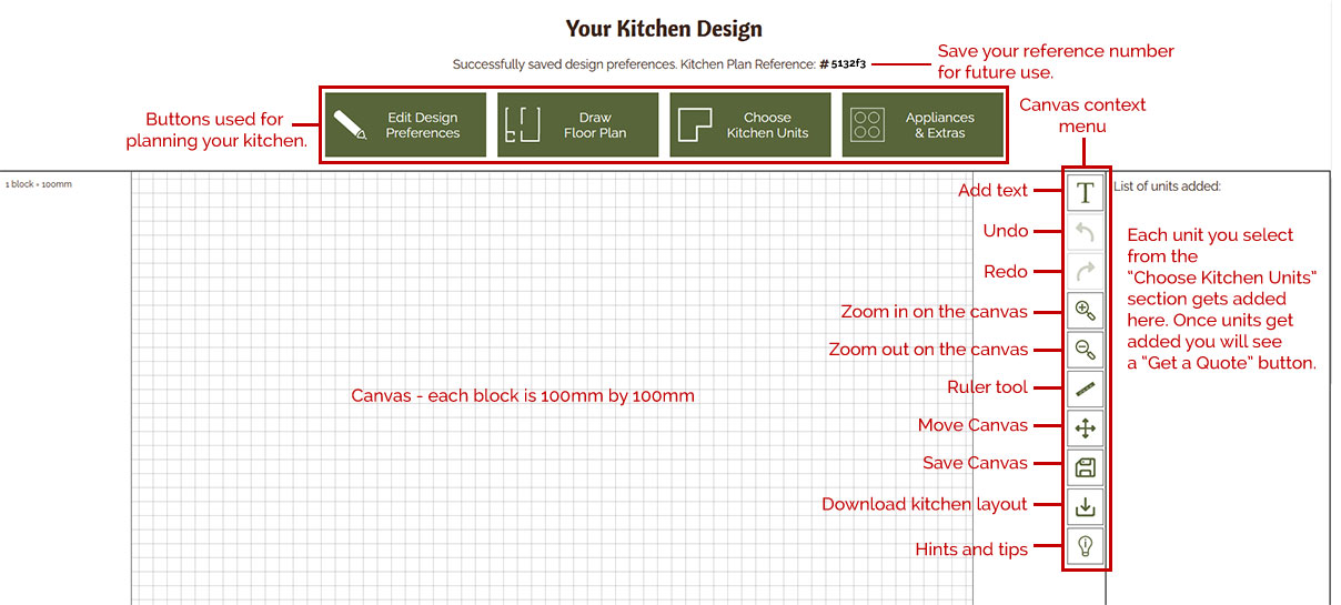 Kitchen Planner Interface Overview