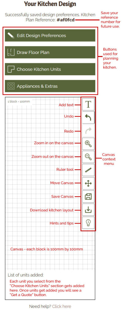 Kitchen Planner Interface Overview