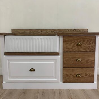Double Butler Sink Unit 850x460x200mm butler sink incl. | 3 Cutlery Drawers & Utility Drawer