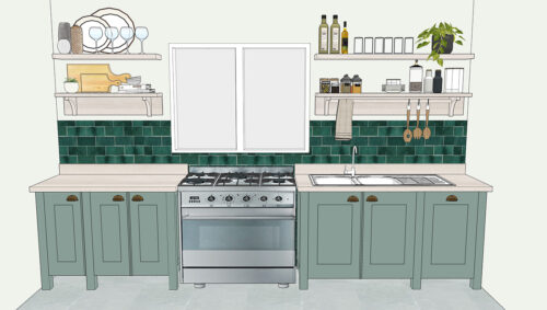 Swedish Style - Hermanus 3 3D Layout of a Swedish Style Kitchen - Hermanus