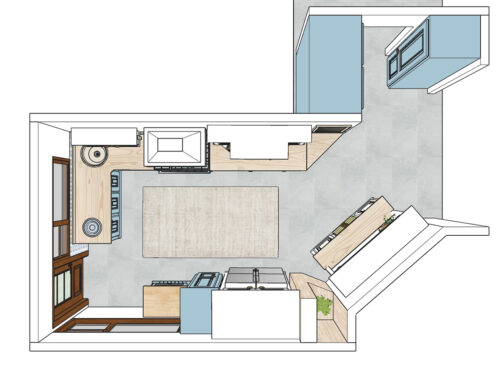 French Flair - Sedgefield 3D Layout of a French Flair Kitchen