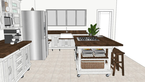 African Allure Kitchen - Mauritius 3 3D Layout of an African Allure Kitchen - Mauritius