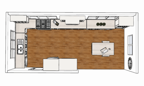 French Flair Kitchen - St Francis Bay 3D Layout of a French Flair Kitchen - St Francis Bay