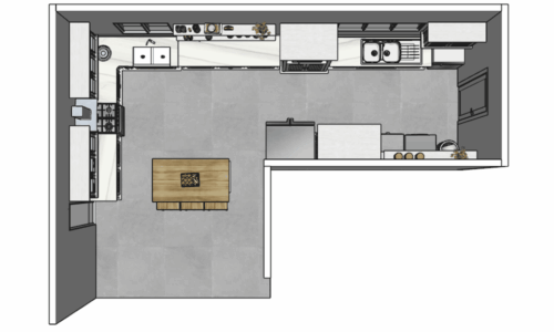 African Allure Kitchen - Mauritius 3D Layout of an African Allure Kitchen -Mauritius